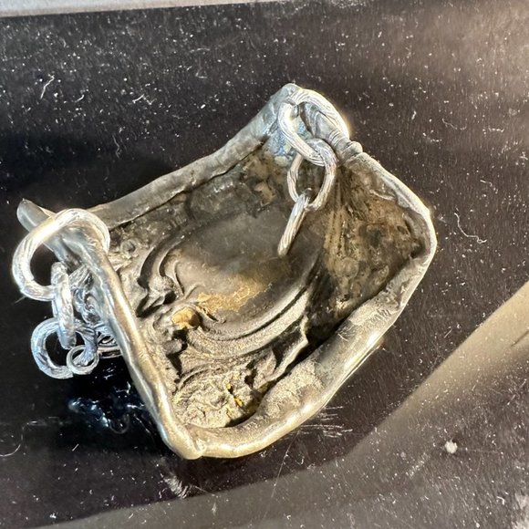 Antique Victorian Floral Silver plated Art Nouveau Cuff Goddess Wide Bracelet - Picture 9 of 14